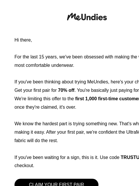 meundies newsletter: Trust us on this one...
