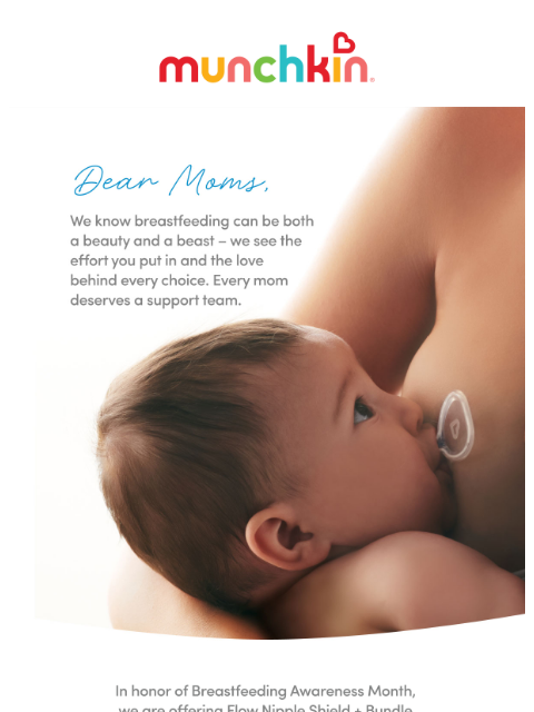 munchkin newsletter: It's Breastfeeding Awareness Month