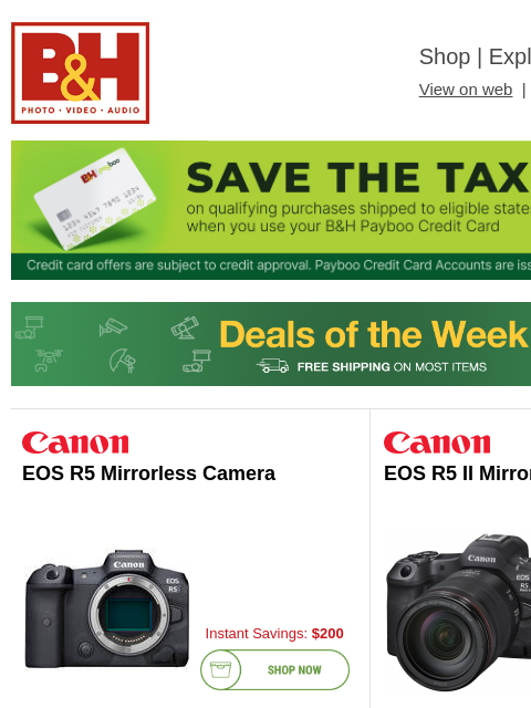 bhphotovideo newsletter: 💰 New Deals on Canon, OM SYSTEM, Apple, JBL, Yama...
