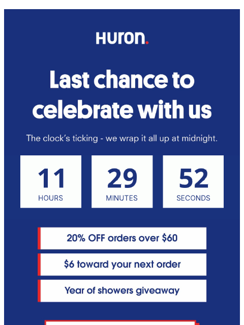 usehuron newsletter: Last chance: Your birthday gifts expire tonight