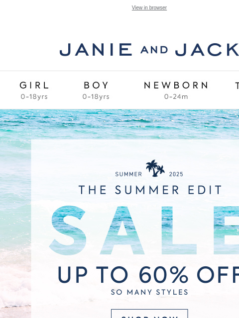 janieandjack newsletter: The dresses of summer: up to 60% off