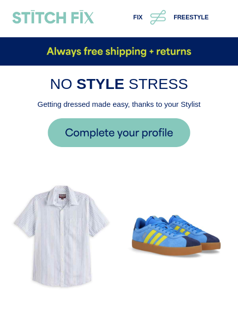 stitchfix newsletter: No style decisions needed