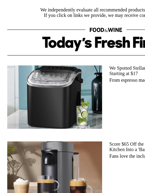 foodandwine newsletter: Whip Up 'Barista-Level Coffee' With This $65-Off N...