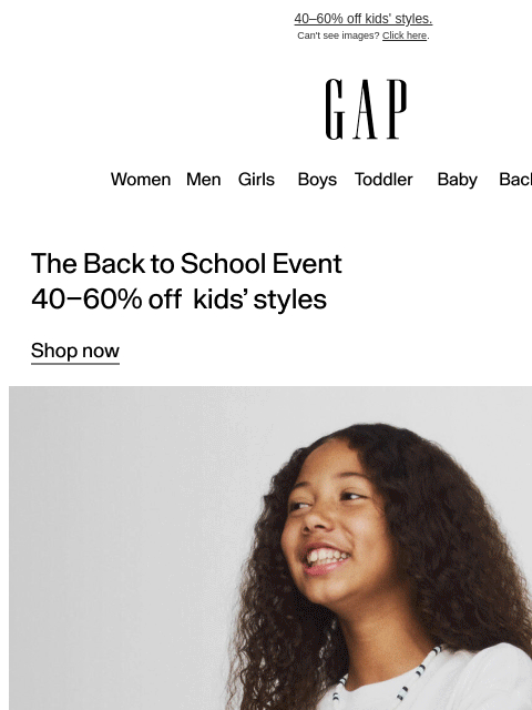 gap newsletter: The tees they'll wear all year long, now 50% off