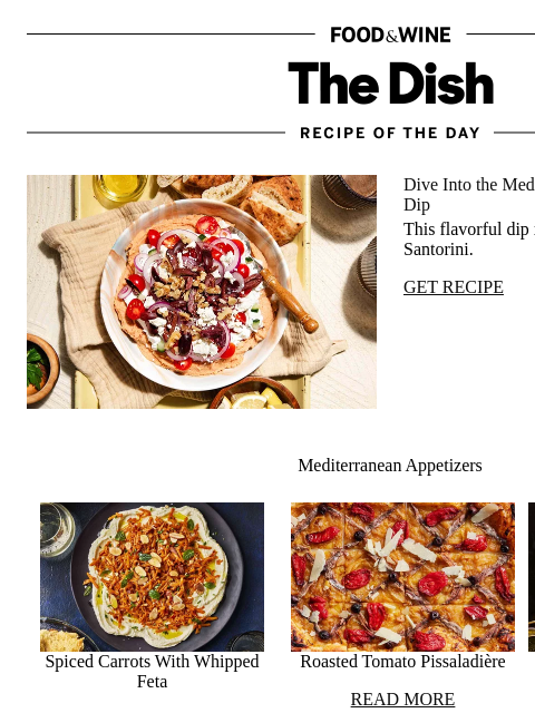 foodandwine newsletter: Mediterranean-Inspired 7-Layer Dip