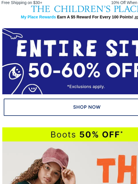 childrensplace newsletter: NEW! Boots to Kick off the Season 👢👢👢