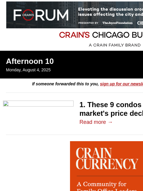 crainalerts newsletter: Downtown condo sellers face rough reality check