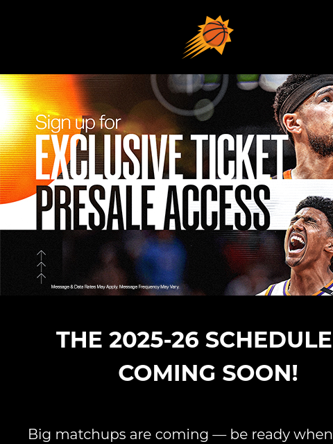 suns newsletter: Enter to Win Club Seats + Get Suns Presale Access!...