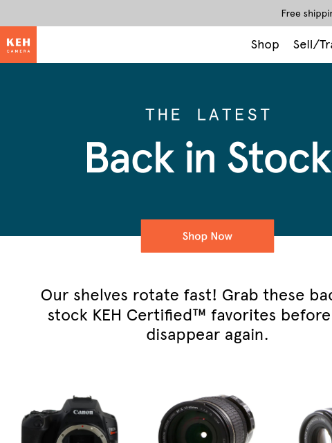 keh newsletter: Your dream gear is back in stock 📸