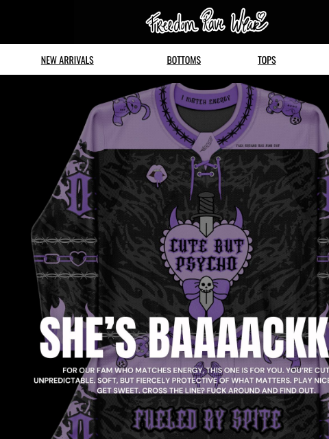 freedomravewear newsletter: Cute but Psycho V2