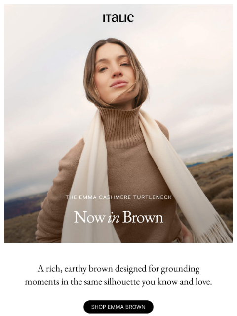 italic newsletter: Your Favorite Turtleneck | In Brown