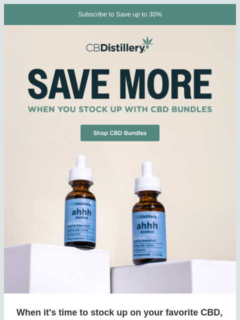 thecbdistillery newsletter: Bundle & Save