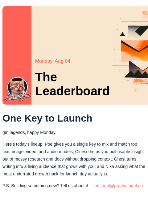 producthunt newsletter: 😸 One API to rule them all