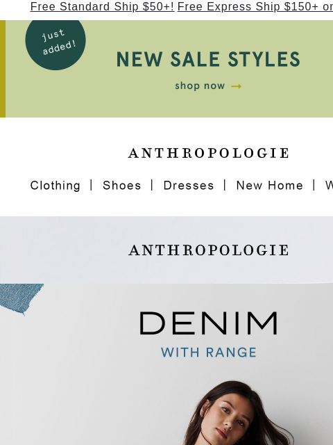 anthropologie newsletter: Welcome back to denim season