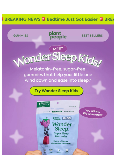 plantpeople newsletter: Introducing Wonder Sleep KIDS 🌙