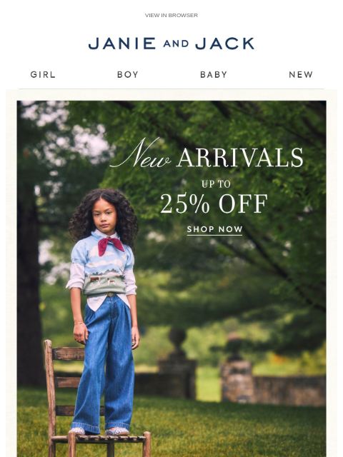 janieandjack newsletter: New for Janie & up to 25% off