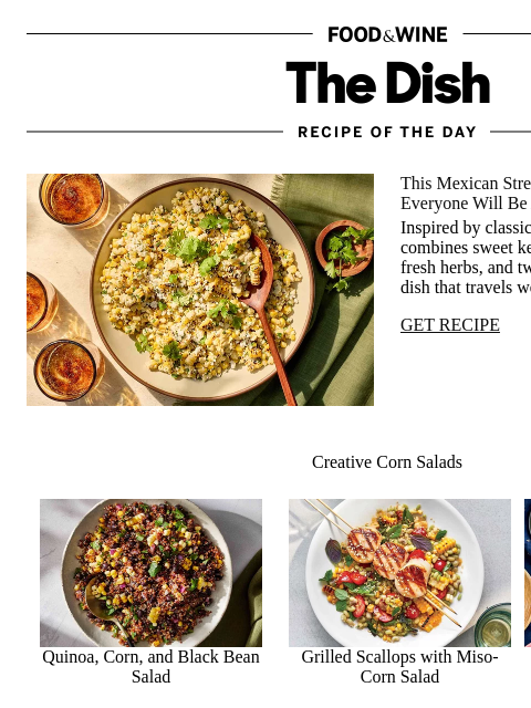 foodandwine newsletter: Mexican Street Corn Salad