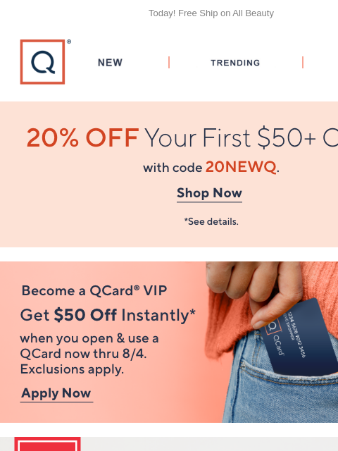 qvcemail newsletter: Go for the Glam with tarte + Get 20% Off