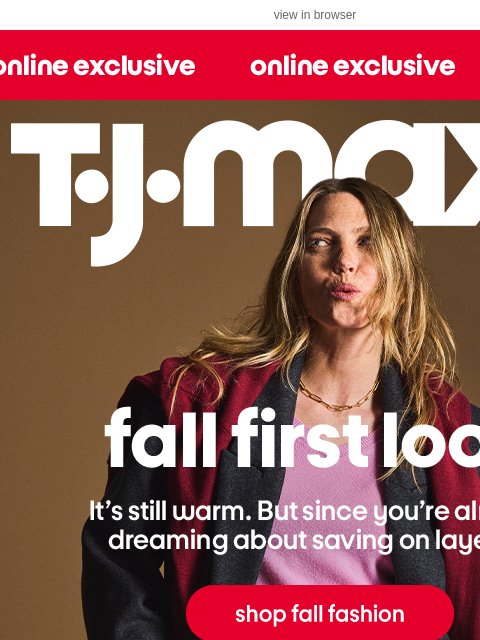 tjmaxx newsletter: 👀 Inside: First look at fall (!!!)