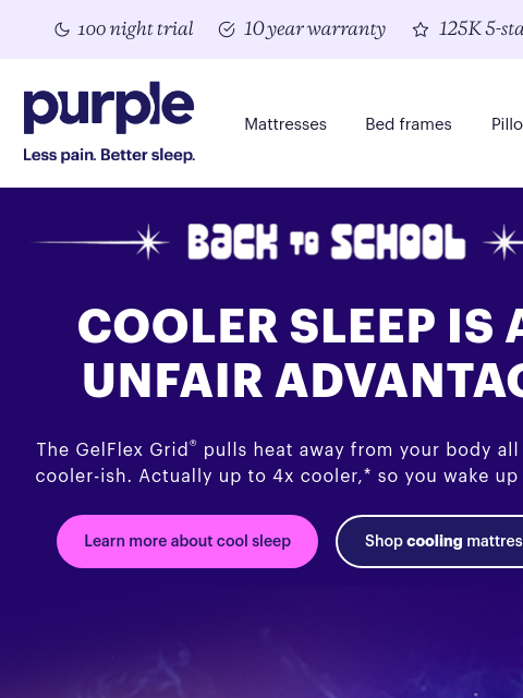 purple newsletter: Sleeping hot? You won’t on the Grid.