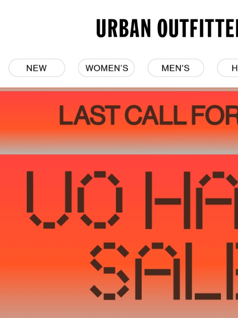 urbanoutfitters newsletter: Last Call for the UO Haul Sale!