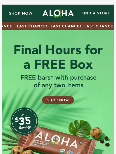 aloha newsletter: Your free box disappears at midnight