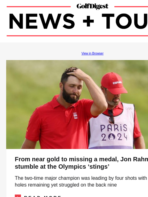 Tom Kim noticeably emotional after narrowly missing out on a medal to avoid mandatory military service GolfDigest View in Browser From near gold to missing a medal, Jon Rahm's late stumble at the