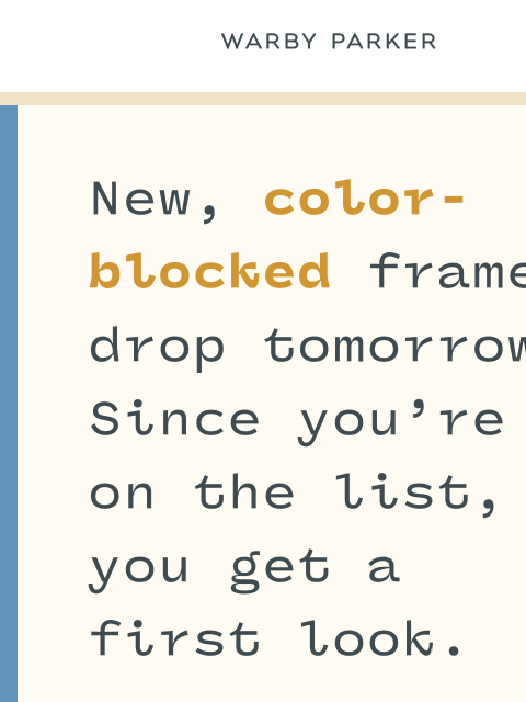 warbyparker newsletter: You first