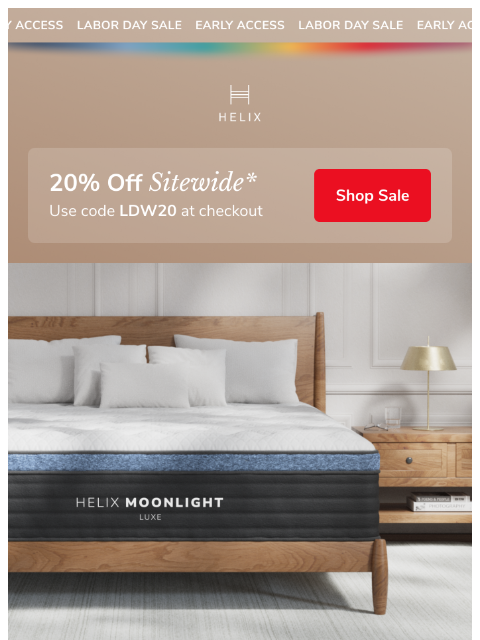 helixsleep newsletter: Save 20% sitewide today!