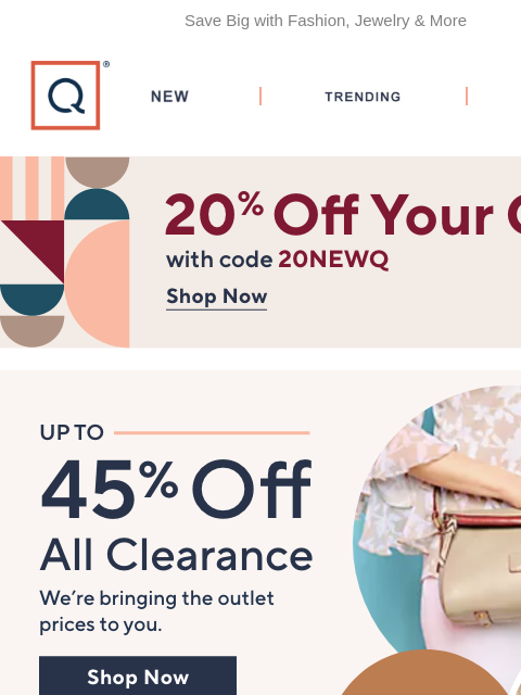 qvcemail newsletter: Up to 45% Off All Clearance, Confirmed