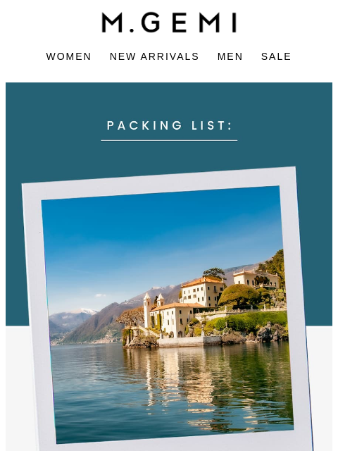 mgemi newsletter: Our Lake Como Packing List
