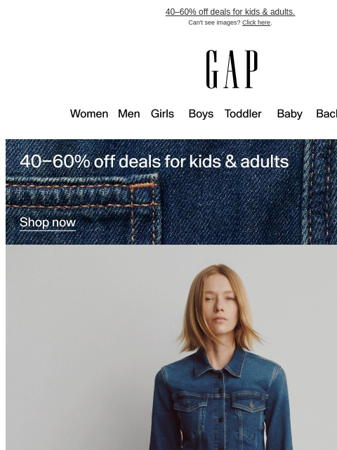 gap newsletter: Confirmed: 50% off bestselling denim styles