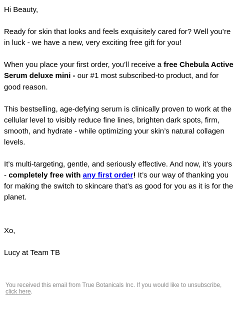 truebotanicals newsletter: New Free Gift On Any Order Beauty