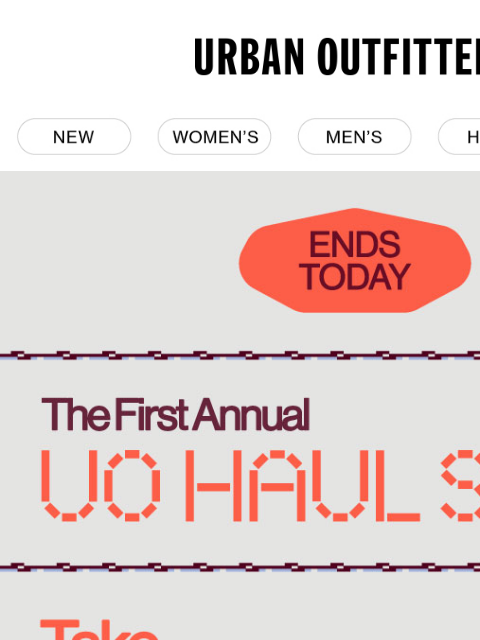 urbanoutfitters newsletter: 📢 this is it... 30% OFF ENDS TODAY