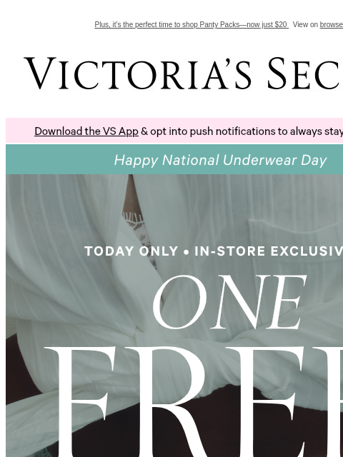 victoriassecret newsletter: Today Only: FREE Panty + 10/$40 Panties