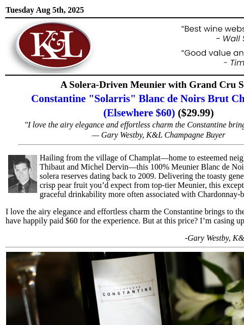 klwines newsletter: Unreal Champagne Bargain — Now 50% Off