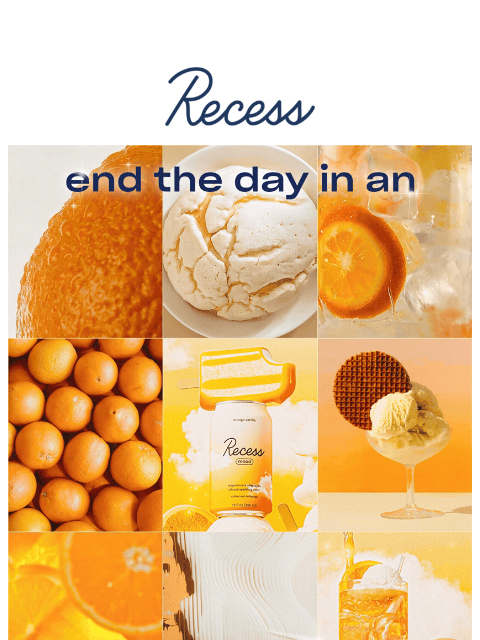 takearecess newsletter: golden hour in a can ☀️🍊☁️🍦