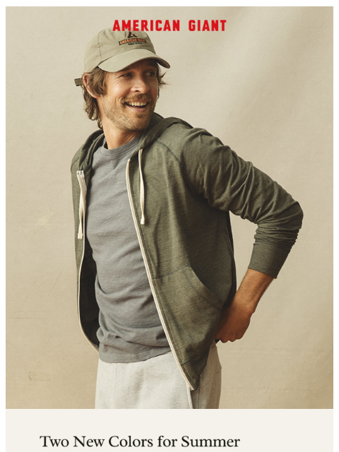 american-giant newsletter: Our Lightest Hoodie, Now in New Colors