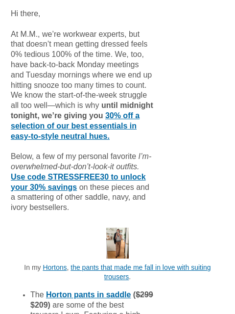 mmlafleur newsletter: 24 HRS: 30% off wardrobe heroes we can’t live with...