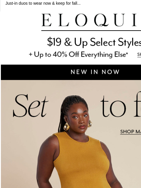 eloquii newsletter: Transitional sets to shop *NOW*