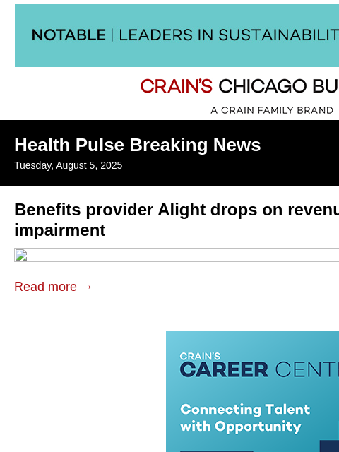 crainalerts newsletter: Alight drops on revenue decline, nearly $1B impair...