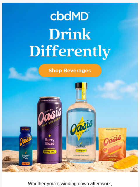 cbdmd newsletter: Meet our THC Drinks