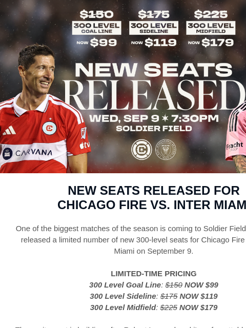 chicagofirefc newsletter: New Seats Released for Fire vs. Inter Miami Starti...