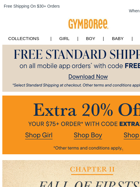 gymboree newsletter: New Fall Collections have Arrived!