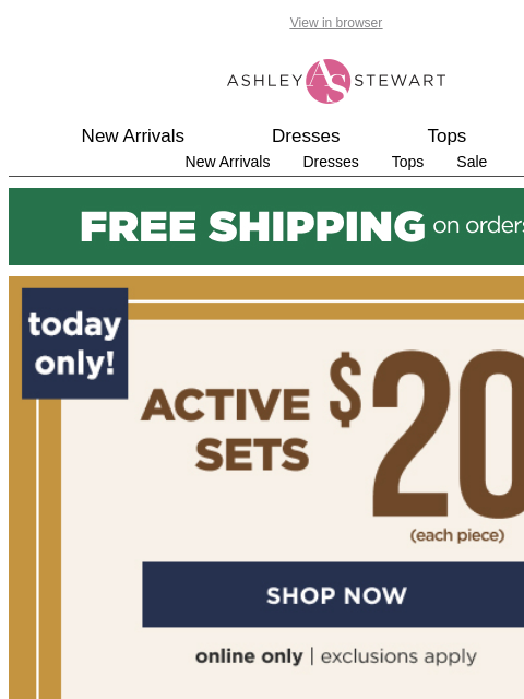 ashleystewart newsletter: 🚨TODAY ONLY🚨$20 Active