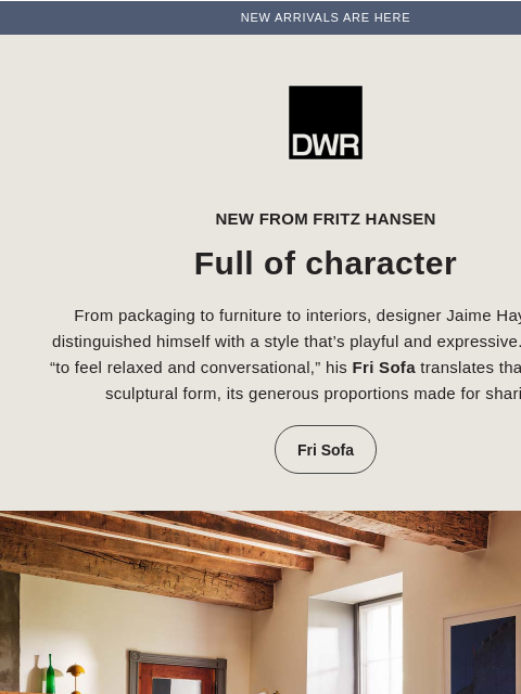 dwr newsletter: New: Jaime Hayon’s Fri Sofa from Fritz Hansen