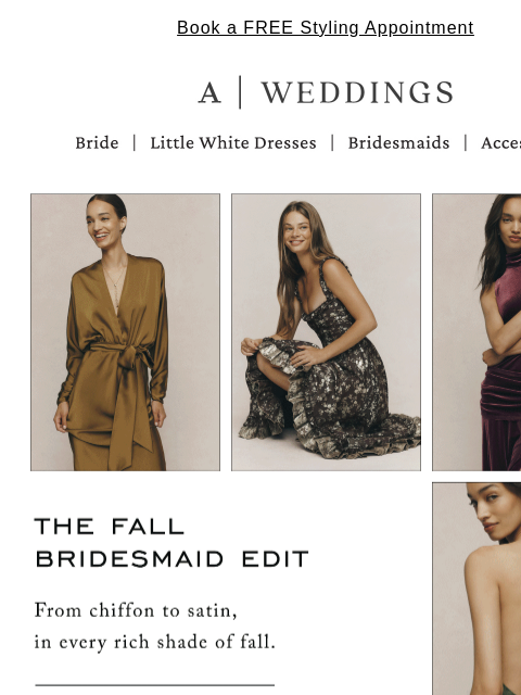 anthropologie newsletter: The Fall Bridesmaid Edit