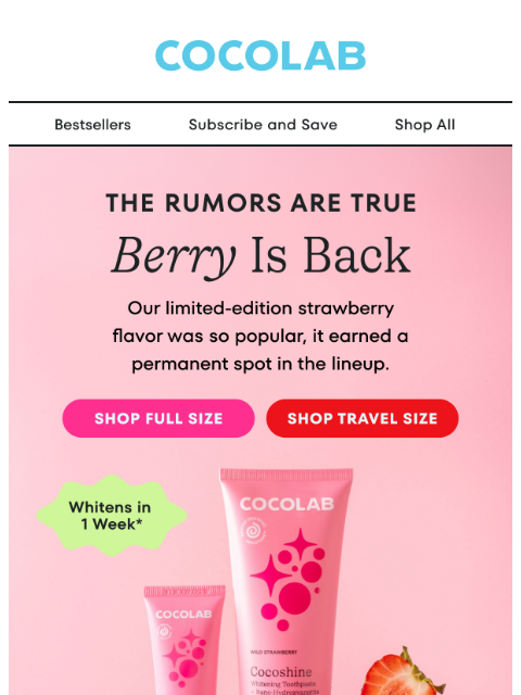 cocolab newsletter: Wild Strawberry, Wildly Effective 🍓