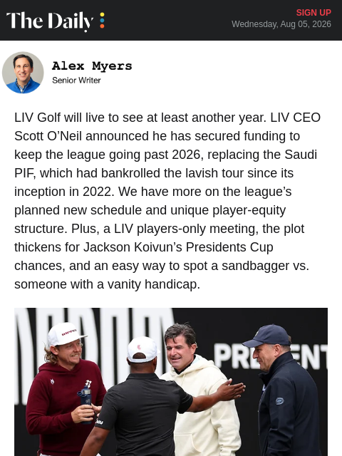 golfdigest newsletter: LIV Golf gets a lifeline