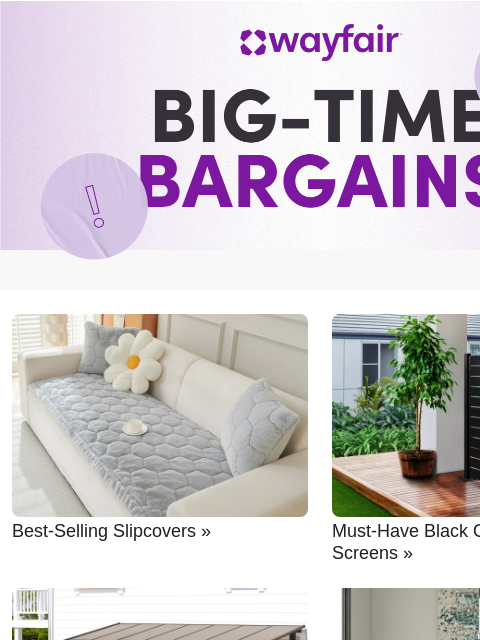 wayfair newsletter: Are these the SLIPCOVERS you wanted?